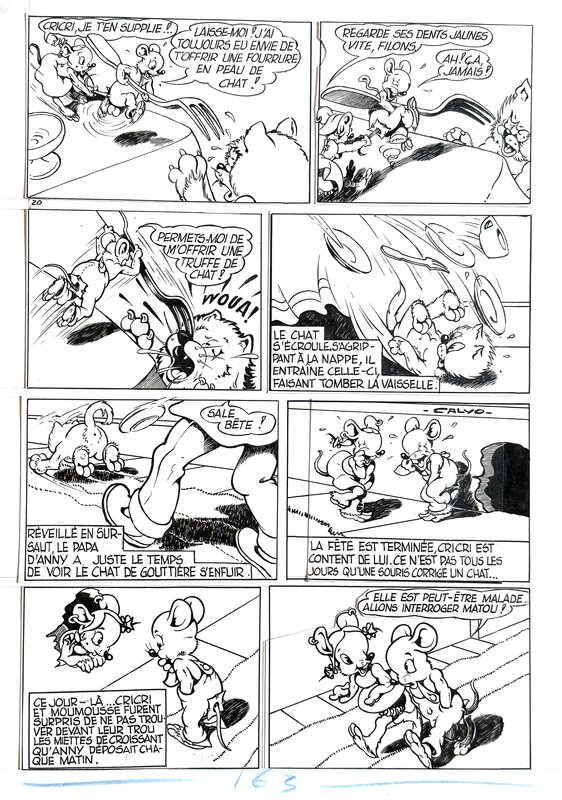 En vente - E.f. CALVO : planche de Cricri - Planche originale