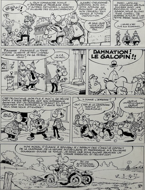 Greg, Achille Talon et le mystère de l'homme à deux têtes - Planche originale