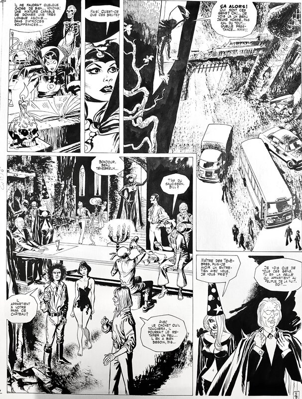 En vente - Julio RIBERA : planche originale de Dracurella tome 5 - Dracurella et Tenroc - 1984 - Planche originale