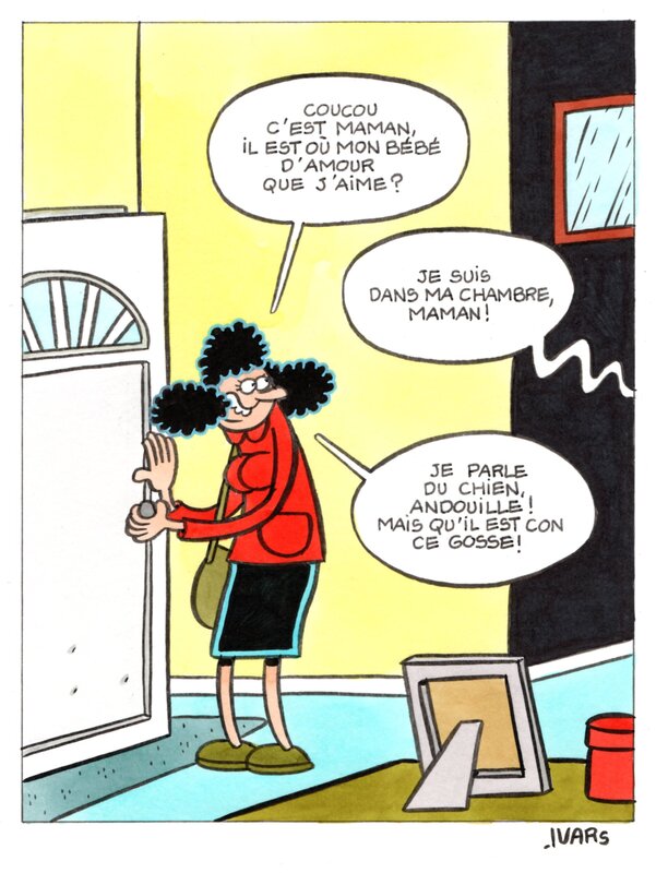 For sale - Éric Ivars, Coucou, c'est maman! - Original Illustration