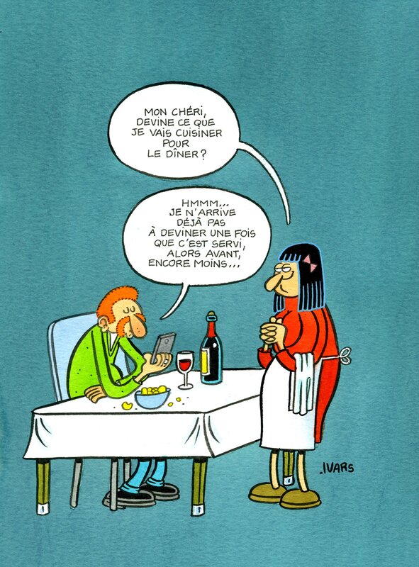 En vente - Pour le dîner par Éric Ivars - Illustration originale