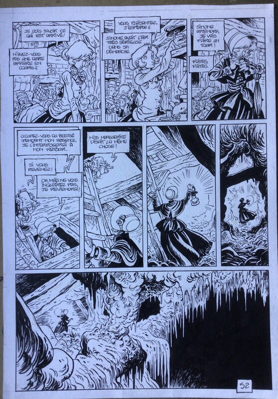 En vente - Xavier Fourquemin, Planche 52 du tome 2 de Miss Endicott - Planche originale