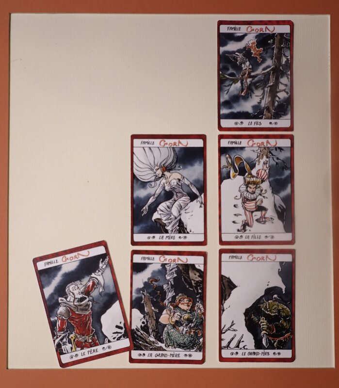En vente - Jeu de cartes Gorn par Tiburce Oger - Planche originale