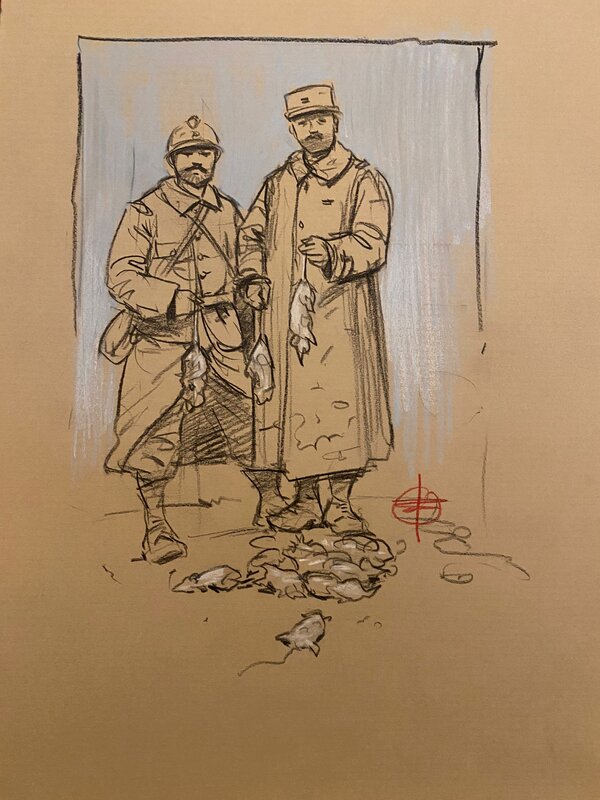 Stéphan Agosto, illustration originale, chasseurs de rats de tranchées, 