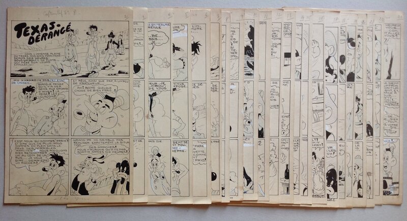 For sale - Lucien Carton, André Rey, Atelier Chott, Carton Lucien ( après Rey Atelier Chott ) 22 Planche Originale Cap' tain Paf 8 Texas - Humour Bd Rc Complet 1953 Pierre Mouchot - Comic Strip