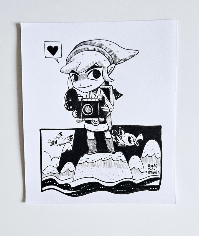 Dessin original de l'Inktober 2024 : Link de The Legend of Zelda: The Wind Waker par oTTami ! - Original Illustration