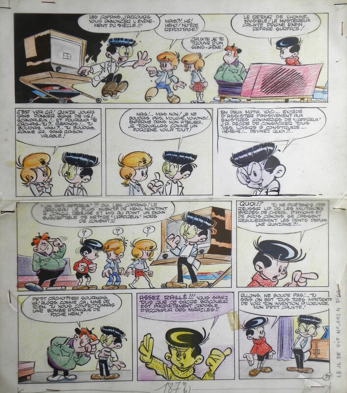 En vente - « Les As » – Greg – PIF – N° 1124 – Planche originale n° 42 - Planche originale