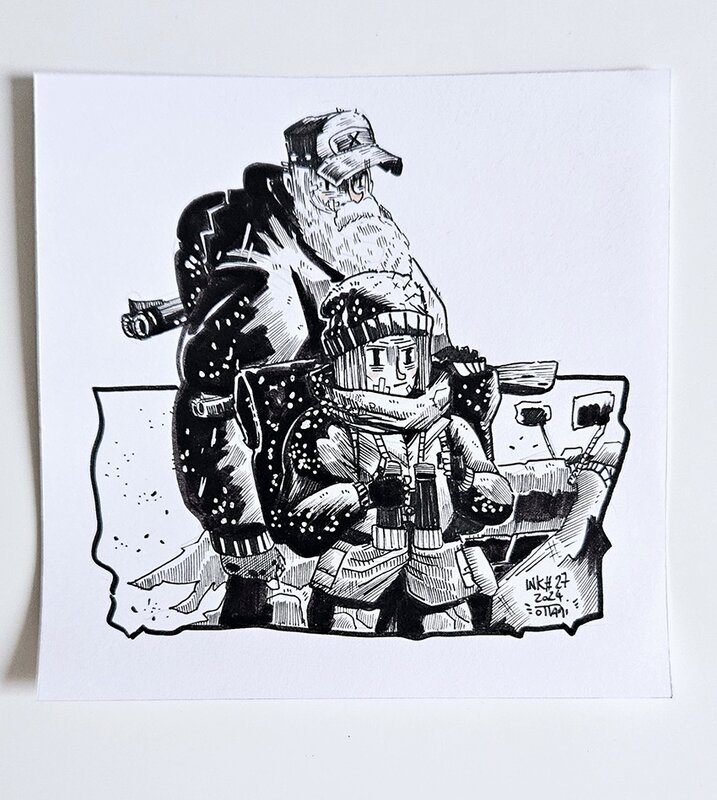 Dessin original de l'Inktober 2024 : La Route par oTTami ! - Illustration originale