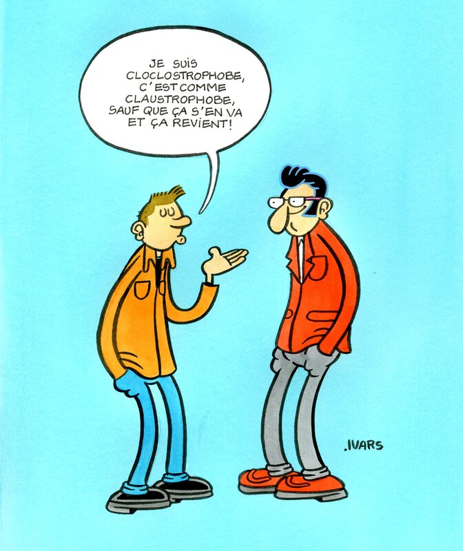 For sale - Éric Ivars, Je suis Cloclostrophobe - Original Illustration