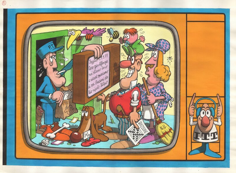 For sale - Jacovitti - panneau publicitaire ITT Schaub Lorenz - Original Illustration
