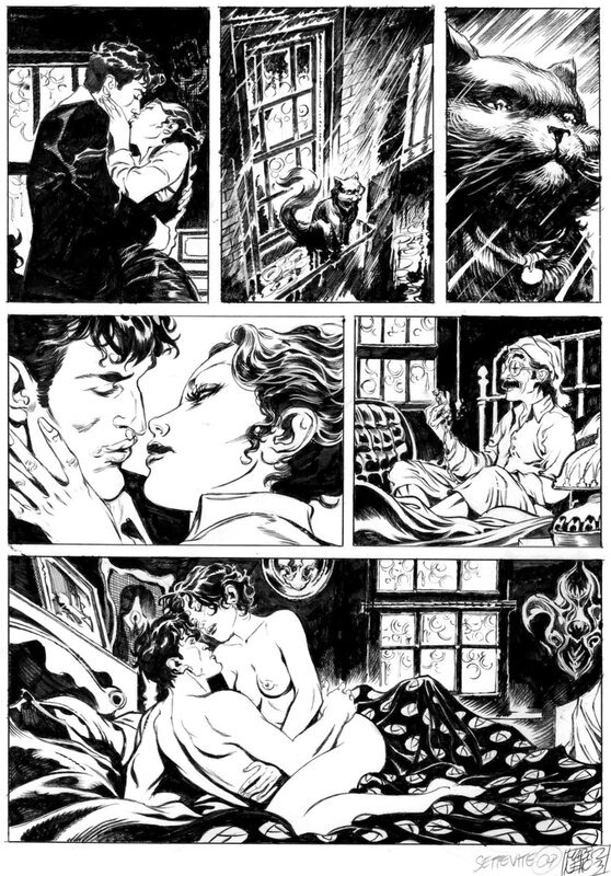 Paolo Martinello, Marco Nucci, Tiziano Sclavi, Martinello, Dylan Dog#458, Sette Vite, planche n°7, 2024 - Planche originale