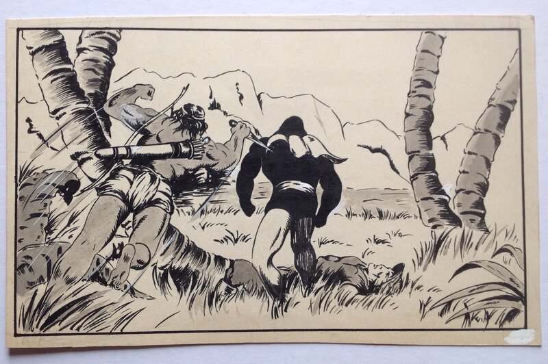 For sale - Rémy Bordelet, Rémy, Robert Rocca, Bob Roc, Atelier Chott, Bordelet Rémy (RÉMY - Atelier Chott) Fantax Case 2 Originale inédite au Lavis et Encre , Atelier Chott 1948 Ou 1949 Petit Format - Original art