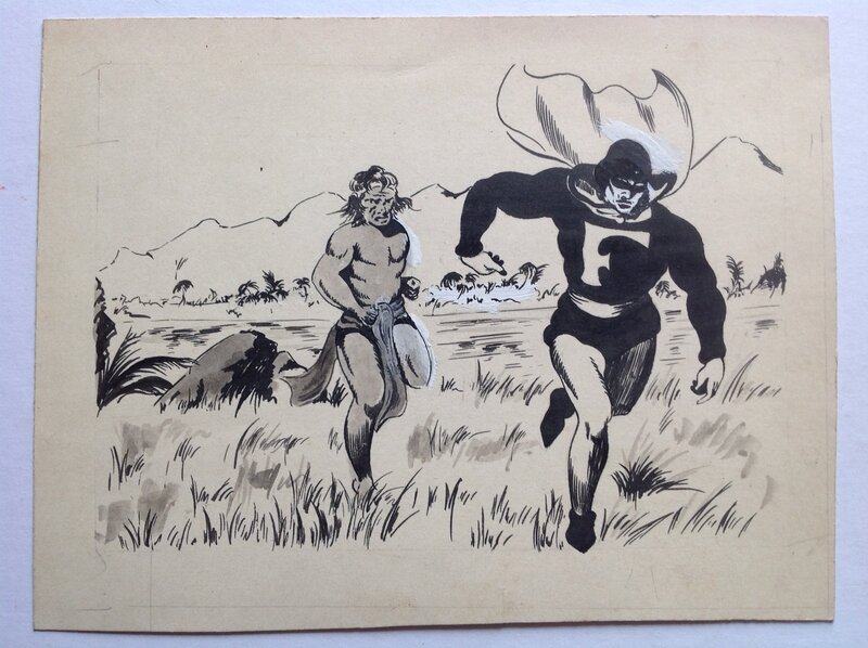 For sale - Rémy Bordelet, Rémy, Robert Rocca, Bob Roc, Atelier Chott, Bordelet Rémy (RÉMY - Atelier Chott) Fantax Case 1 Originale inédite au Lavis et Encre , Atelier Chott 1948 Ou 1949 Petit Format - Original art