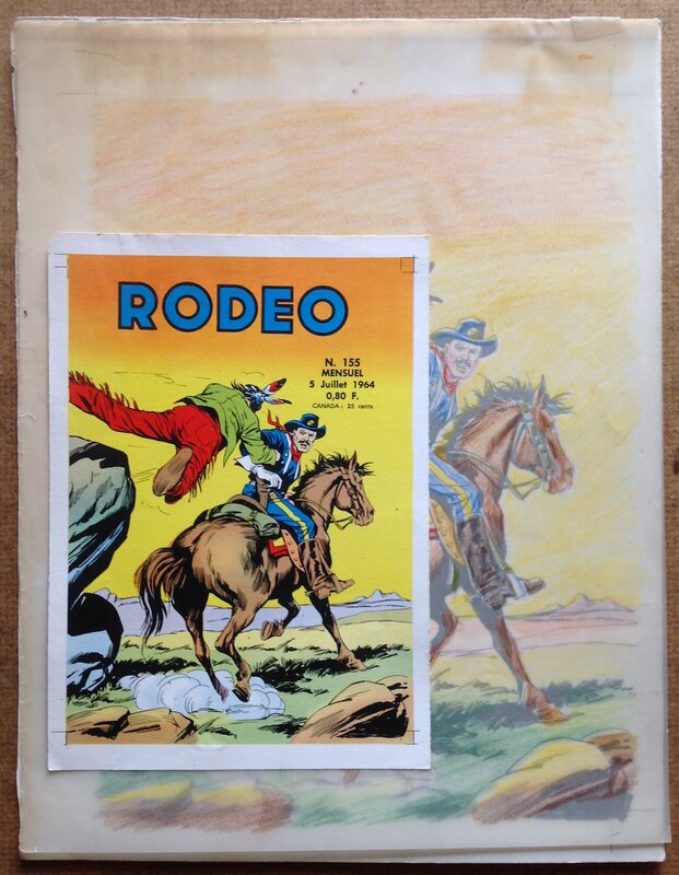 For sale - Rémy Bordelet, Rémy, Bordelet Rémy (RÉMY - LUG éditeur ) RODEO 155 Couverture N&B + Calque + Bat (B.a.t) , Petit Format 1964 - Original Cover