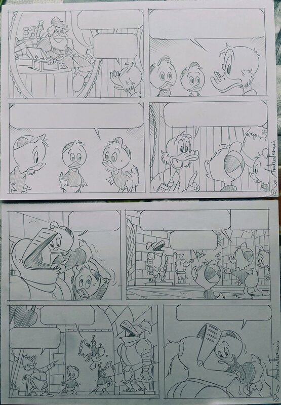 Andrea Ferraris, Rune Meikle, Page 4 - Crayonné - Le secret d'Ezra McPicsou / The Secret of Ebeneezer Duck - Planche originale