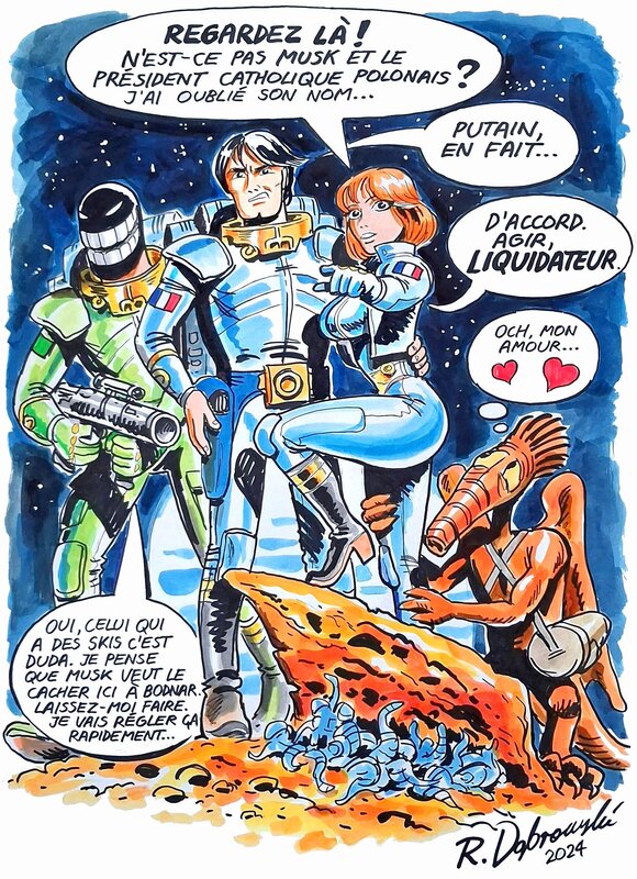 Ryszard Dąbrowski, Liquidateur recontre Valérian et Laureline ;-) - Illustration originale