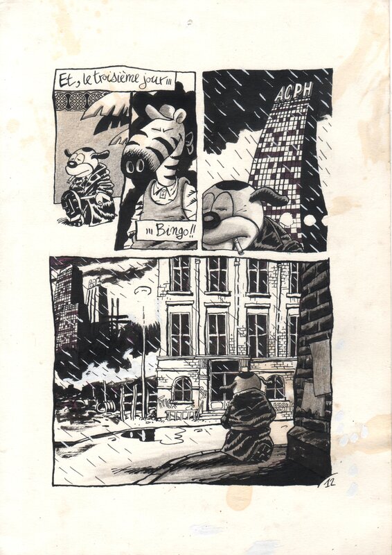 En vente - Manu Larcenet - Page 12 - planche inédite - Planche originale