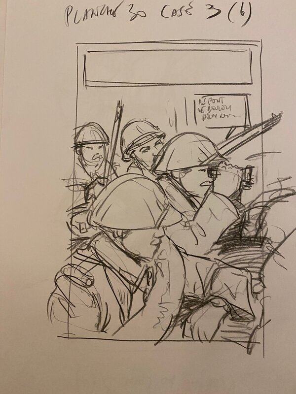 Stéphan Agosto, croquis préparatoires, les français à l'observation, 