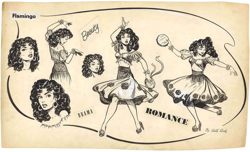 For sale - Matt Baker, Flamingo Comic Strip Promotional Illo. - Comic Strip