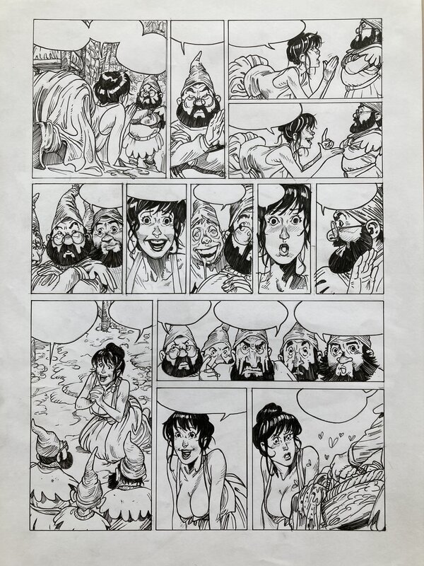 En vente - Roberto Ali, Planche originale les 7 nains - Planche originale