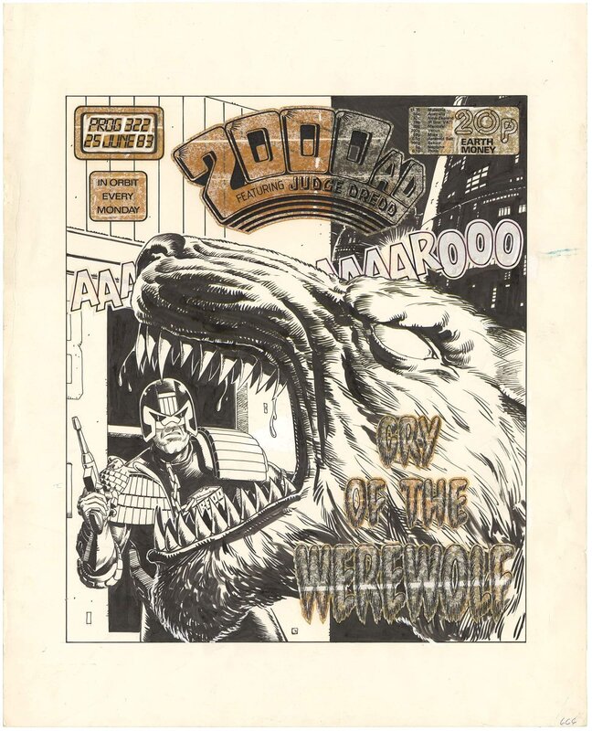 For sale - 2000 AD #322 Cover by Steve Dillion - Comic Strip