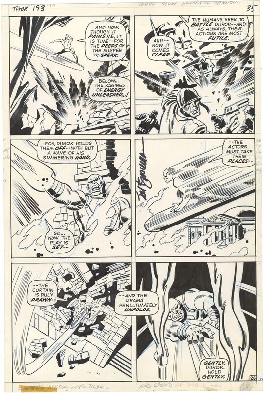For sale - John Buscema, Sal Buscema, Thor #193 p26 (Signed) (Key Surfer) - Comic Strip