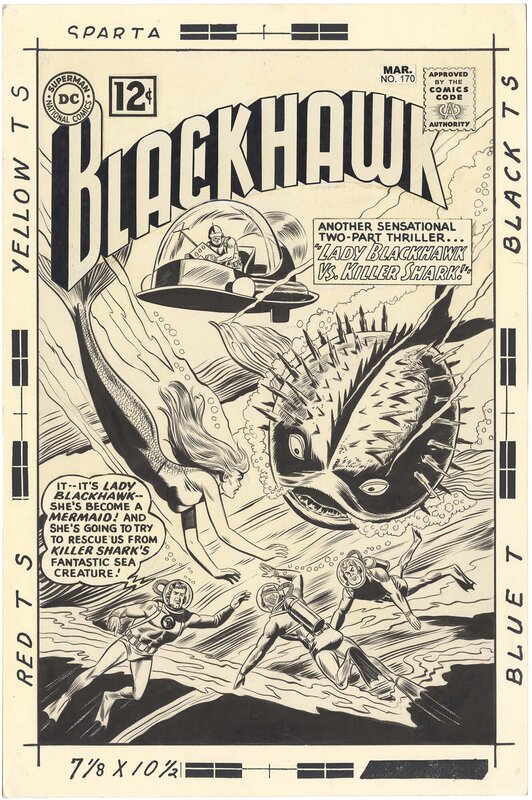 For sale - Dick Dillin, Chuck Cuidera, Blackhawk #170 Cover (Large art size) - Original Cover