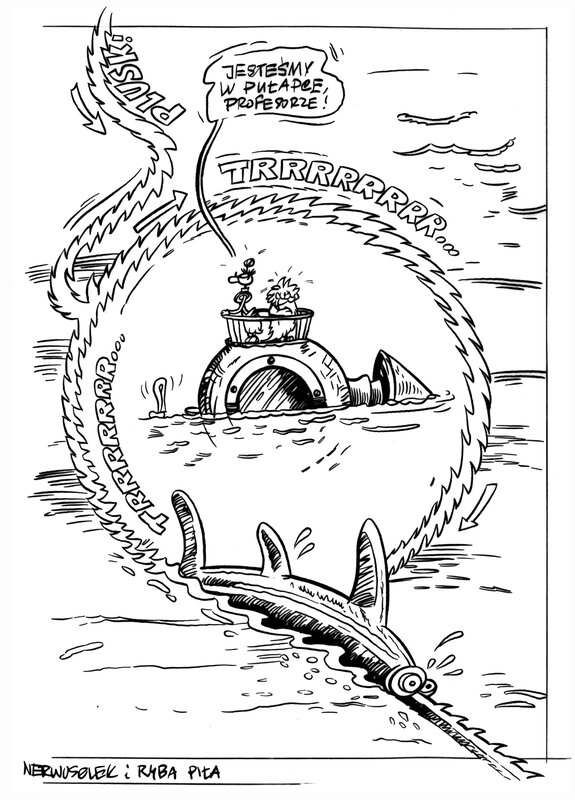 Wojtek Olszówka, Tadeusz Baranowski, Aventures du professeur Nerwosolek / Przygody Profesorka Nerwosolka - Original Illustration
