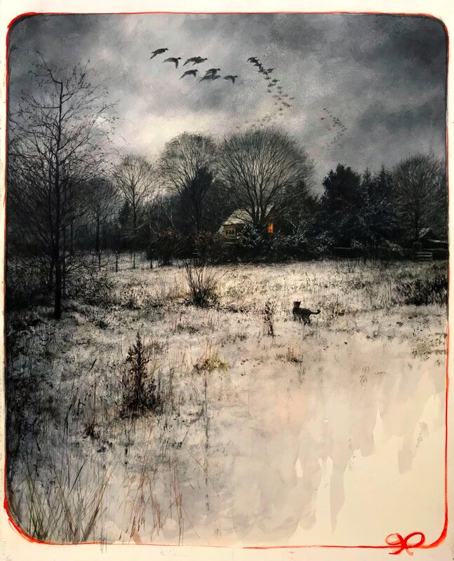 Kalenderplaat par Rien Poortvliet - Illustration originale