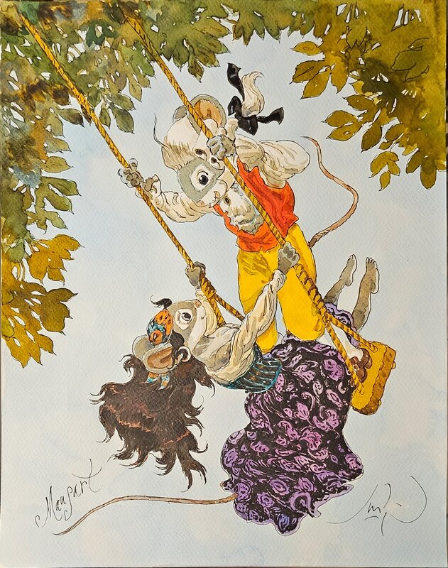 La Balançoire by Gradimir Smudja - Original Illustration