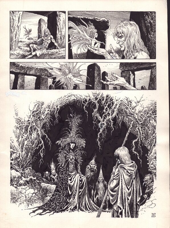 En vente - Merlin par Enrique Alcatena, Robin Wood - Planche originale