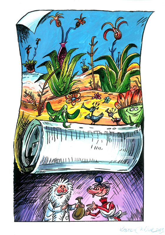 Maciej Mazur, Wojtek Olszówka, Tadeusz Baranowski, Aventures du professeur Nerwosolek / Przygody Profesorka Nerwosolka - Original Illustration