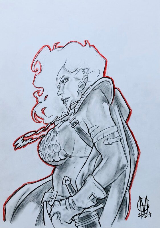 Red Sonja par Giuseppe Matteoni - Illustration originale