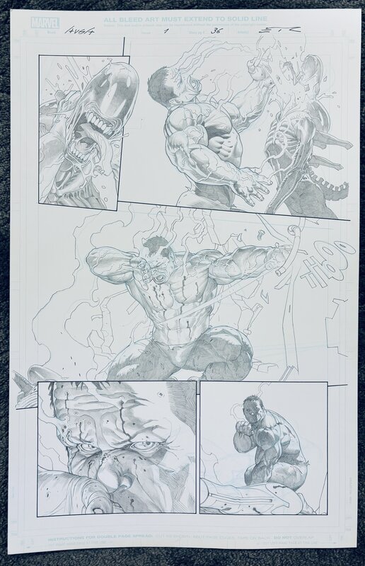 Esad Ribic, Aliens VS Avengers #1 page 36 - Comic Strip