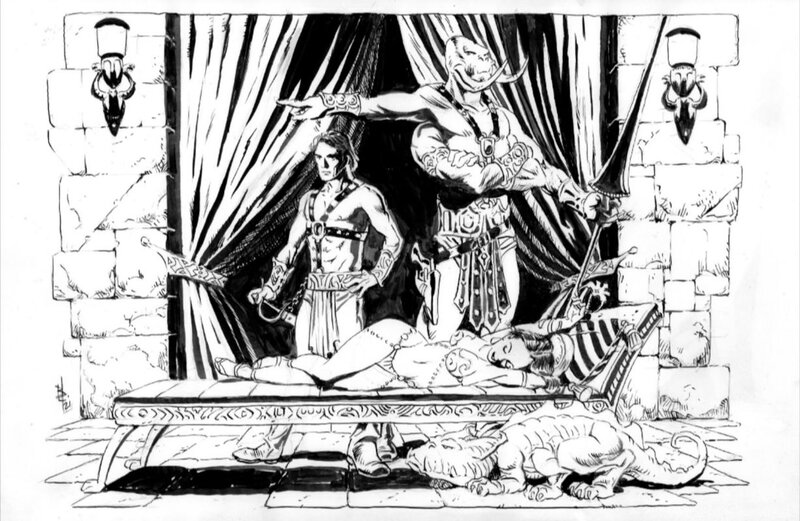 John Carter of Mars by Bo Hampton - Original Illustration
