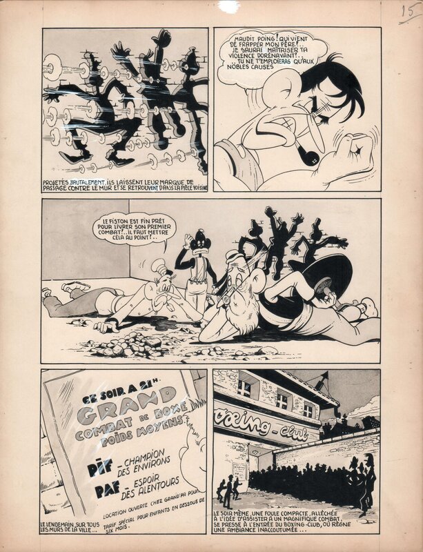 André Rey, Captain Paf 4- Le Sport c'est la santé -  pl. 15 - Planche originale
