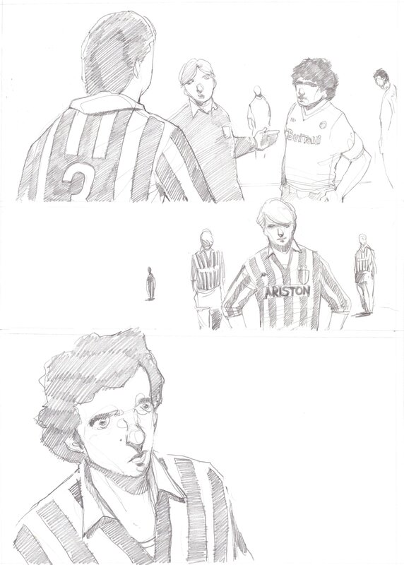 En vente - Paolo Castaldi, La main de Dieu [Diego Armando Maradona] - Planche originale