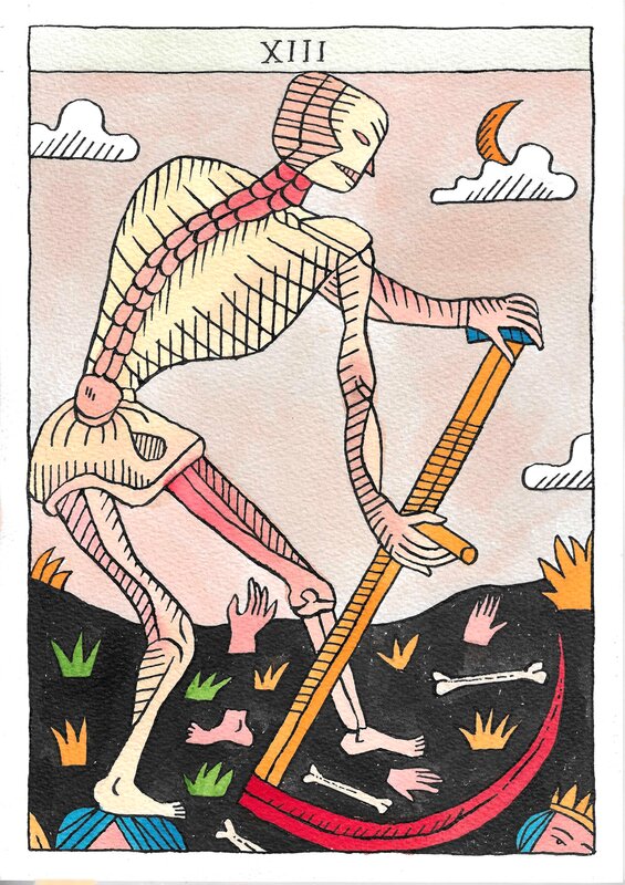 Chema Peral, La Muerte - Tarot de Marseille - Illustration originale