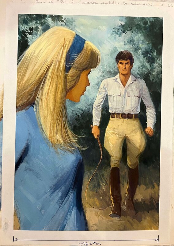 Jean Sidobre, Alice et le pigeon voyageur - Illustration originale