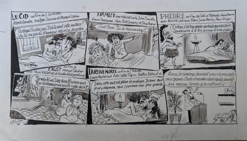 Alidor, Le nouveau cinéma - planche originale - Comic Strip