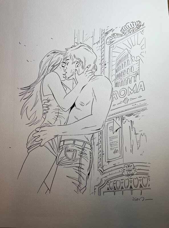 En vente - Jim, Le baiser contre le mur - Planche originale