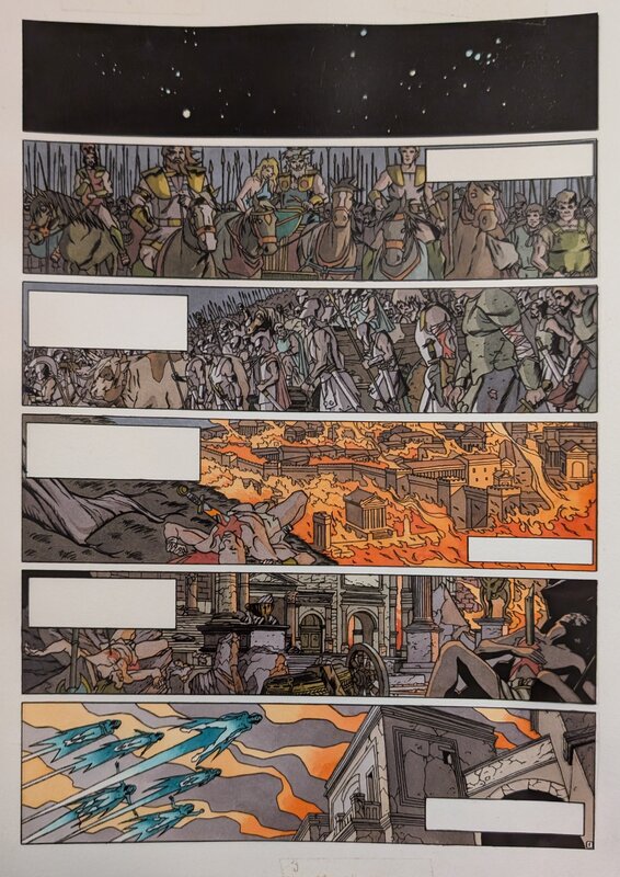 Dina Kathelyn, Dean Yazghi, La guerre des dieux - planche 1 - Mise en couleur