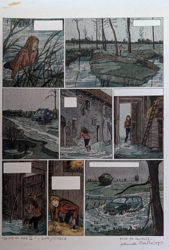 Dina Kathelyn, Viviane Nicaise, La vie en rose 3 - planche 36 - Mise en couleur