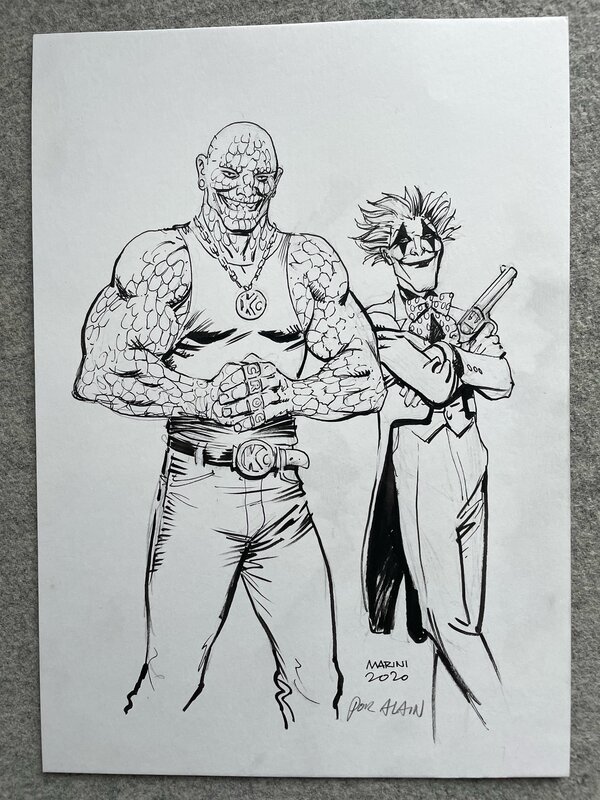 For sale - Enrico Marini, Illustration Joker et Crocdur - Original Illustration