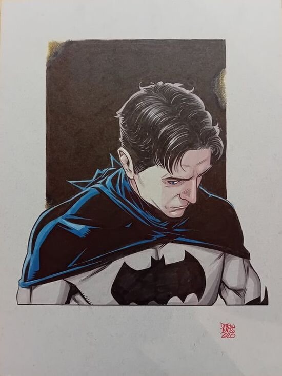Bruce Wayne par Drew Moss - Illustration originale