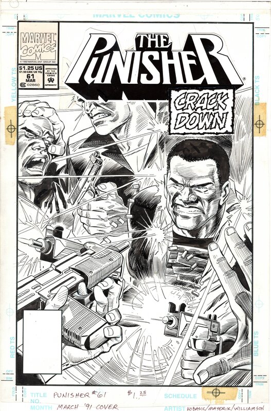 For sale - Val Mayerik, Al Williamson, The Punisher #61 [Crackdown] couverture - Original Cover