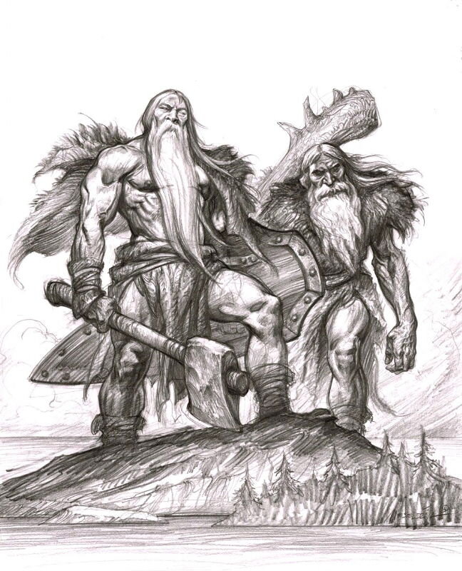 Petar Meseldžija, The Exodus of Giants - Original Illustration