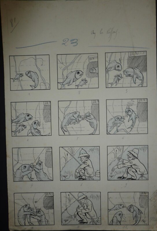 Rose Maury, Chez les poissons (Dentiste) - Planche originale