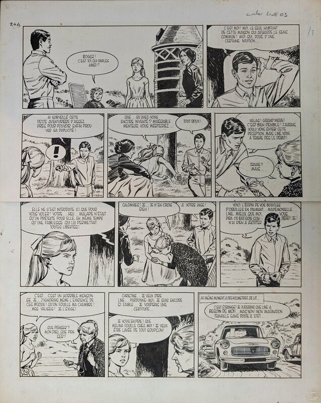 Paul Cuvelier, Greg, Line, La maison du mystère, page 24 - Planche originale