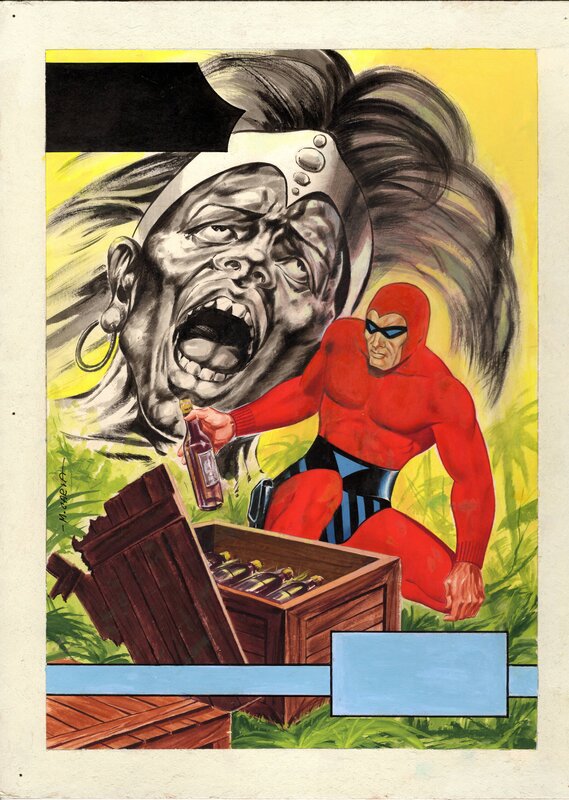 For sale - Mario Caria, Le fantôme (2e Série - Spécial - 1) #66 [La Patrouille de La Jungle] couverture - Original Cover